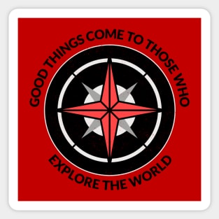 Cool World Explorer Compass Design Sticker